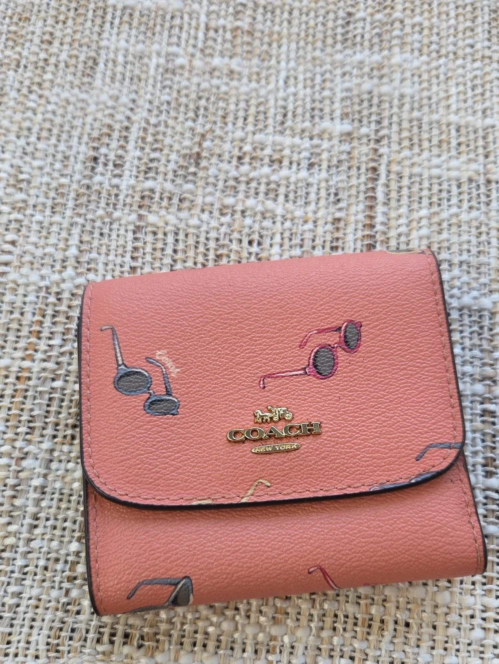 Coach Coral Sunglass Pattern Wallet